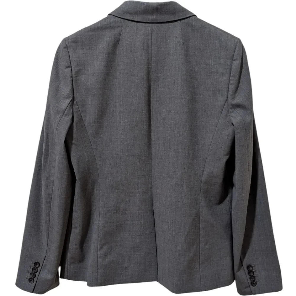 J.Crew 1035 Bi-Stretch Blazer Wool Blend Tollegno 1900 Grey Size 12 STY 95961